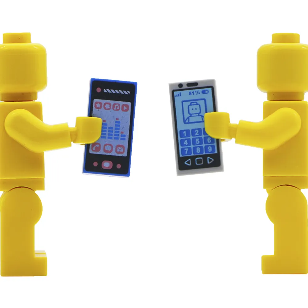 ミニフィググレースマートセル電話1x2プリントタイルガールフレンズiPhoneiPod携帯電話ビルディングブロックMOCレンガ
