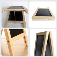Pizarra de madera de doble cara con marco en A para exhibición, 19x30cm, para tiendas de té con leche y café, de pie, pequeña, para escribir a mano