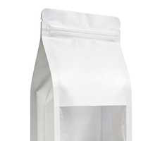 Sachet à fond plat avec fenêtre transparente, imprimé sur mesure, fermeture éclair, PET/AL/PE, qualité alimentaire, pour thé, noix, aliments secs