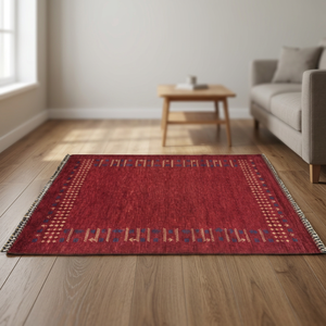 Alfombra de Lana/Seda Afelpada, Diseño Geométrico, Extra Gruesa, Antideslizante, para el Hogar, Colección Ocean Art - Product Image 1