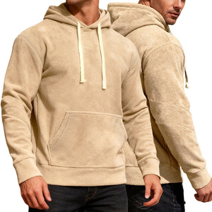 Sudadera con Capucha de Forro Polar para Hombre, Estilo Casual Deportivo, Transpirable, con Bolsillo, Color Sólido, Corte Holgado, Peso Medio - Product Image 5