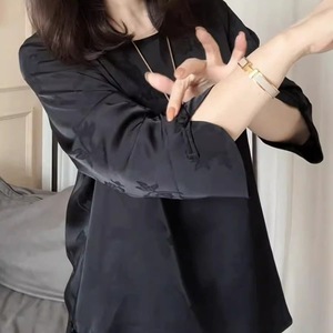 Chinese Style Three-Quarter Sleeve Jacquard Top Red Women Spring Summer Loose Fit Elegant Party Wear Traditional Clothing - Product Image 5