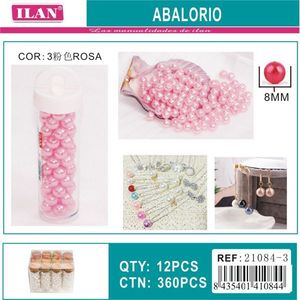 ILAN Abalorio Perline rosa da 8 mm per la creazione di gioielli, confezione da 12 pezzi - Product Image 3