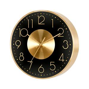 Reloj de pared premium de metal con esfera negra de 12 pulgadas, grande, lujoso, moderno y comercial, para salas de juntas de alta gama, instituciones financieras o bancos. - Product Image 3