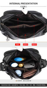 Wholesale Fashion Shoulder <b>Bag</b> Soft PU Leather Casual Shopping Light Black Crossbody <b>Bag</b> With Zipper - Product Image 6