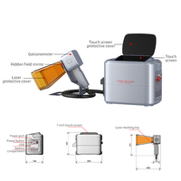 Nouvelle machine de marquage laser à fibre portative IDEEDA 20W/30W/50W, machine de gravure laser DXF pour plaques signalétiques et objets fixes