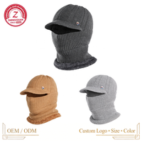 Gorro ZG para Hombre, Cálido de Invierno, Acrílico y Algodón, Protección para las Orejas y el Viento, Bufanda y Máscara Integradas, Gorro de Punto