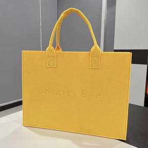 Bolso de mano informal para <span class=keywords><strong>mujer</strong></span>, bolso de fieltro de mano de gran capacidad con cierre abierto, impermeable y forro de poliéster - Product Image 5