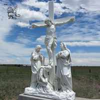 Sculpture religieuse en pierre grandeur nature, sculptée à la main, en marbre blanc naturel, statue du Sacré-Cœur de Jésus-Christ pour l'église ou le jardin.