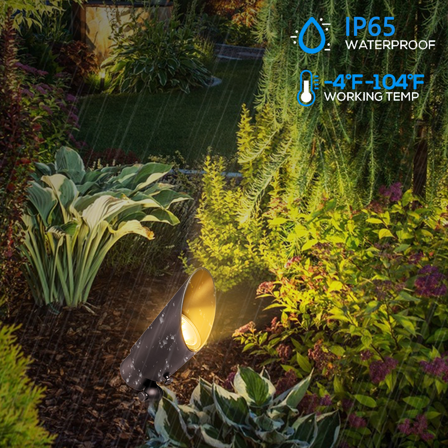 High Quality Aluminum Outside Waterproof 12-24v Dimmable Color Temper Landscape Lawn Spike LED Lighting Spot Light
