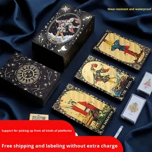 Jeu de société authentique classique populaire Waite, nouvelles cartes de tarot personnalisées avec feuille d'or, ensemble complet, cartes imprimées en couleur, 78 cartes en plastique - Product Image 2