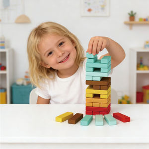 Cottage <span class=keywords><strong>en</strong></span> <span class=keywords><strong>bois</strong></span> à deux étages et jouets de grange Ranch jeu éducatif de tri des couleurs pour les enfants - Product Image 2