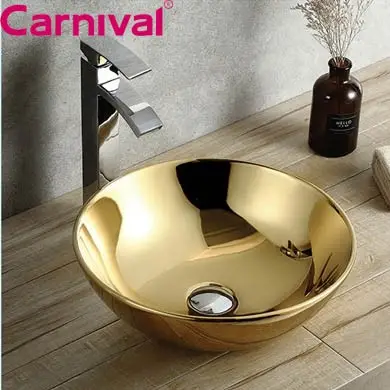 Alibaba çin online alışveriş banyo aksesuarı seramik altın el lavabo lavabo