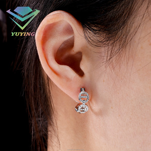 Pendientes de aro con forma de nariz de cerdo, chapados en oro, plata de ley 925, moissanita VVS, pasan el test de diamantes, certificado GRA. - Product Image 1