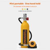 TUDIVING 1L LOGO couleur personnalisé CE souffle 15-25Min pompe à main natation sous-marine en aluminium réservoir d'air Kit équipement de plongée sous-marine