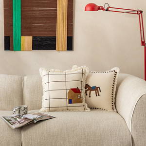 स्कूल के सोफे सजावटी कुशन कवर के लिए छात्र स्कूल सोफा सजावटी कुशन कवर के लिए फ्रिंज के साथ - Product Image 5