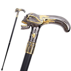 Bâton de marche Rufengbao Skull 92 cm en acier carbone avec poignée en T, canne de randonnée élégante pour homme, utilisation en extérieur - Product Image 5