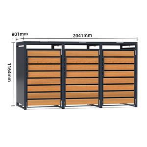 Trash <strong>Bin</strong> Box Galvanized Steel Indoor Wheelie <strong>Bin</strong> Shed 3-Piece <strong>Garden</strong> Garbage Can <strong>Storage</strong> 240L Multonnenbox Open Top Standing - Product Image 5