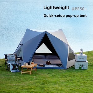 เต็นท์ทรงหกเหลี่ยมแบบพกพาสำหรับใช้งานกลางแจ้ง ผ้าอ๊อกซ์ฟอร์ด กางอัตโนมัติ เปิดเร็ว กันน้ำได้ทุกฤดู 2000-3000 มม. สำหรับตั้งแคมป์ สวนสาธารณะ ชายหาด - Product Image 2