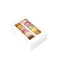 Boîtes en carton pour biscuits, boîtes d'emballage alimentaire, Macaron rond, cadeau, boîte d'emballage, blanc, vente en gros