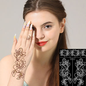 Pochoirs de tatouage au henné temporaires personnalisés en gros, motif floral, pour application sur toute la main, pochoirs sérigraphiés non toxiques pour l'art corporel - Product Image 2