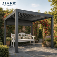 Pergola bioclimatique Jiake 6063-T5 avec toit à lames orientables rétractables pour villa moderne, terrasse, patio, jardin, pavillon, utilisation extérieure