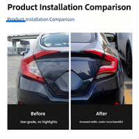 Feux arrière LED multicolores RVB avec effet ciel étoilé respirant et clignotants séquentiels pour Honda Civic 10e génération
