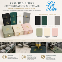 Boîte à bijoux rigide personnalisée en gros avec bouton-pression, pochette en cuir pour bagues, boucles d'oreilles, colliers, coffret cadeau de luxe
