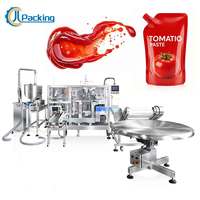 Machine d'emballage horizontale pour sachets stand-up avec pompe à liquide, machine automatique de scellage de sachets à bec verseur pour pâte de tomate, sauce et ketchup