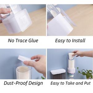 Icen B102 Vente en gros Tenture murale Distributeur de porte-gobelet en papier jetable automatique à double tube - Product Image 3