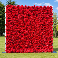 Mur de fleurs artificielles, panneau floral de roses pour toile de fond de mariage, cérémonie, réception, douche nuptiale, fête d'anniversaire, décoration d'événements