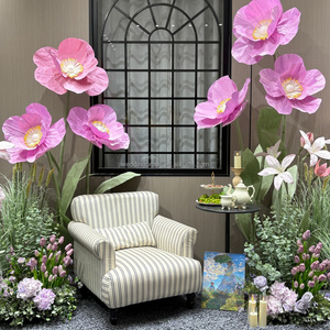 Flor <span class=keywords><strong>Gigante</strong></span> de Papel Crepé, Decoración para Bodas, Flor de Papel para Exhibición en Escaparates Comerciales, Adorno Floral - Product Image 2