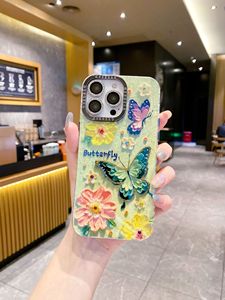 Cover per <span class=keywords><strong>iPhone</strong></span> 14 <span class=keywords><strong>13</strong></span> 12 11 <span class=keywords><strong>Pro</strong></span> Max con Fiori Arcobaleno in Stile Pittura a Olio Retrò, <span class=keywords><strong>Protezione</strong></span> Fotocamera in Metallo - Product Image 4