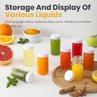 Ensemble de bouteilles de jus en verre transparent pour jus de fruits, pots à large ouverture de 2 oz pour le jus, le stockage des boissons, le gingembre, la confiture, le miel