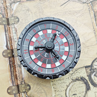 Ensemble de dés en métal 7-en-1 avec roulette double et boule rotative, dés de carrousel pour DND