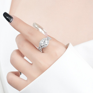 <span class=keywords><strong>Damila</strong></span> 1,5 Karat Moissan ite Damen S925 Sterling Silber Rhodiniert Kanal Einstellung Vorschlag Stapelbarer Ring Romantisch - Product Image 5
