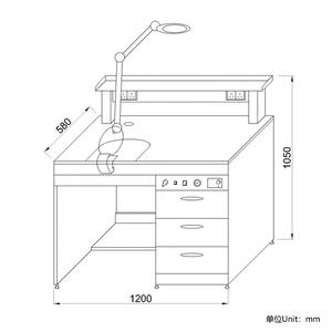 Tavolo da lavoro odontoiatrico in acciaio inox stazione di laboratorio attrezzature professionali banco odontoiatrico per uso di laboratorio - Product Image 6