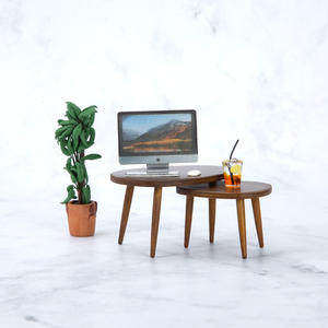1:12 Mini Furniture Model Ob11 <b>Triangle</b> Coffee Computer Tea Table for Dollhouse Food Play <b>Wood</b> Miniature Scene Style Mini Toy - Product Image 4