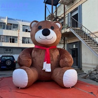 Ours en peluche gonflable de mascotte de festival de Noël de tissu doux, décorations gonflables de ballon d'ours de bande dessinée