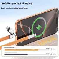 Câble de données pliable en silicone Type-C à charge rapide 240W pour iPhone à tête coudée – Vente chaude transfrontalière