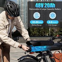 Vélo électrique SMARTRAVEL avec moteur sans balais 1200W, batterie lithium amovible 48V 20Ah, 45 km/h, 6 vitesses, cadre en aluminium, vélo de montagne électrique