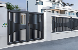Porte de cour en alliage d'aluminium à finition antirouille enduite de poudre directe d'usine pour villa et jardin - Product Image 3