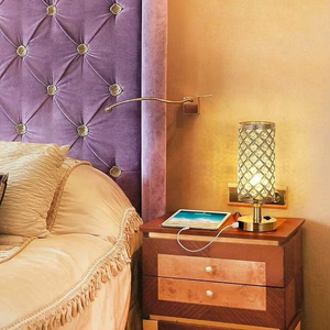 Nordic Light Luxury Personalized Metal Bedroom Bedhead Study Designer Home Desk <strong>Lamp</strong> LED <strong>Charging</strong> and Plug in Dual Purpose <strong>Lamp</strong> - Product Image 3