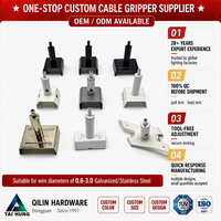 Pince à câble réglable sans outil, auto-bloquante, pour suspension de câbles métalliques, kit de suspension pour éclairages sur rail LED et luminaires suspendus