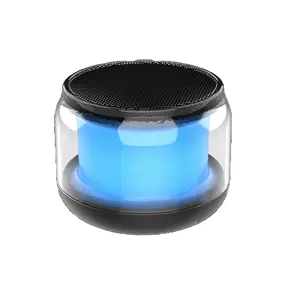 Caixa de som portátil com rádio fm, caixa de som colorida com luz azul, fácil de carregar, com caixa de som, subwoofer, tipo pequeno alto falante