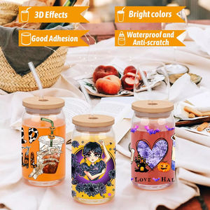 สติ๊กเกอร์ติดแก้วน้ำลายแพทย์ พยาบาล ขนาด 16 ออนซ์ ขายดี ลายพิมพ์ UV DTF แบบ 3 มิติ กันน้ำ - Product Image 4