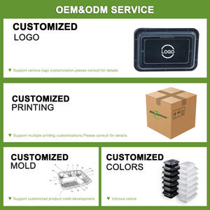 使い捨て可能な電子レンジ用プラスチックレストランボックス持ち帰り用フルーツ収納容器食事用ランチ弁当加熱式食品容器 - Product Image 3