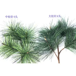 JCF389, venta al por mayor de alta calidad, 38cm de altura, árbol de pino, decoración de Navidad, tres hojas de pino - Product Image 1