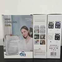 Mini ventilateur portable avec brumisateur et réservoir d'eau, refroidisseur d'air de bureau, mini ventilateur rechargeable par USB