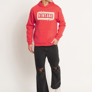 Sweat à capuche surdimensionné en éponge française à logo personnalisé pour hommes, basiques épais et lourds, sweat-shirt en coton mélangé, sweat-shirt à capuche pour hommes d'hiver à épaules tombantes - Product Image 5